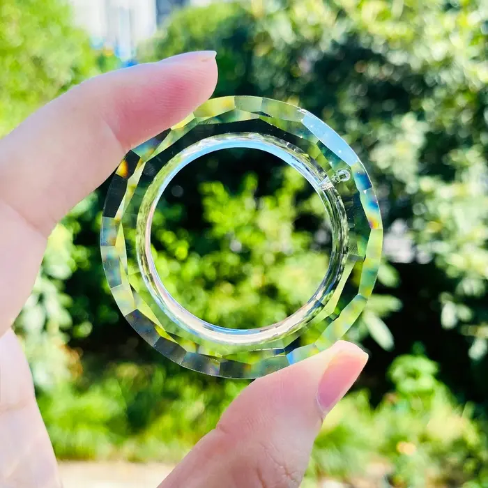Muy Bien 50mm cercle capteur de soleil prismes en cristal bague en verre à facettes lustre cristaux 