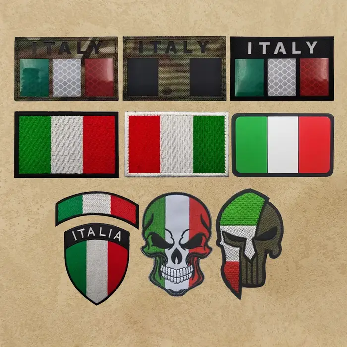 Patchs réfléchissants tactiques IR drapeau italien