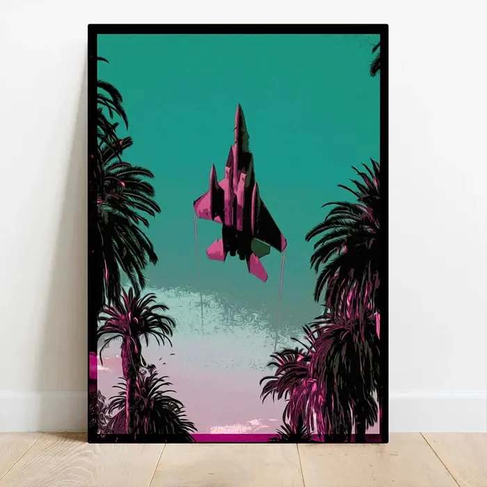 Impressions sur toile d'avion militaire rétro style rétro et nostalgique pour décoration de maison ou cadeau occasions spéciales