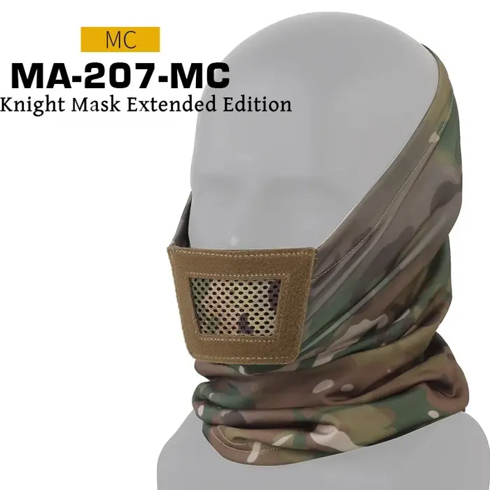 Masque respirant à motif chevalier pour chasse - Sangle élastique et confort peau