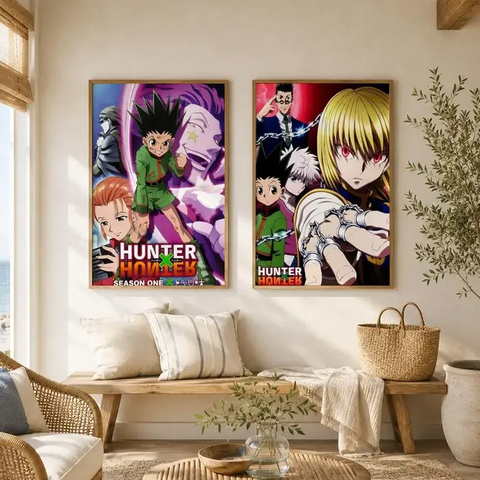 Affiche Fantasy Anime H-Hunter x Hunter Décoration Murale Polyvalente HD Imperméable Auto-Adhésive Occasions Spéciales
