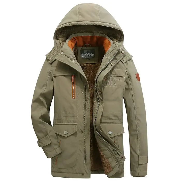 Vestes rembourrées en coton pour hommes, vêtements d'hiver, doublure polaire, Parkas épais, amples e