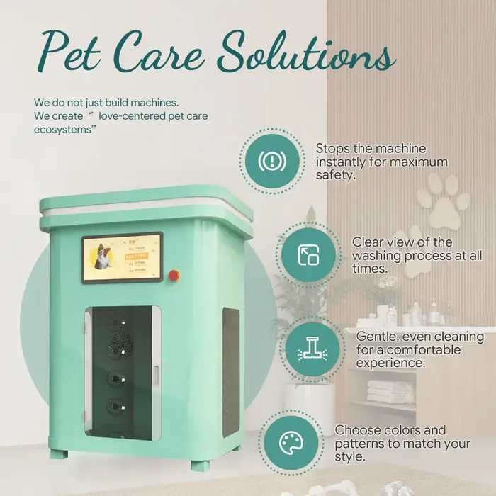 Machine de toilettage intelligente pour chiens, équipement de toilettage pour animaux de compagnie d'intérieur, gain de place, antidérapant