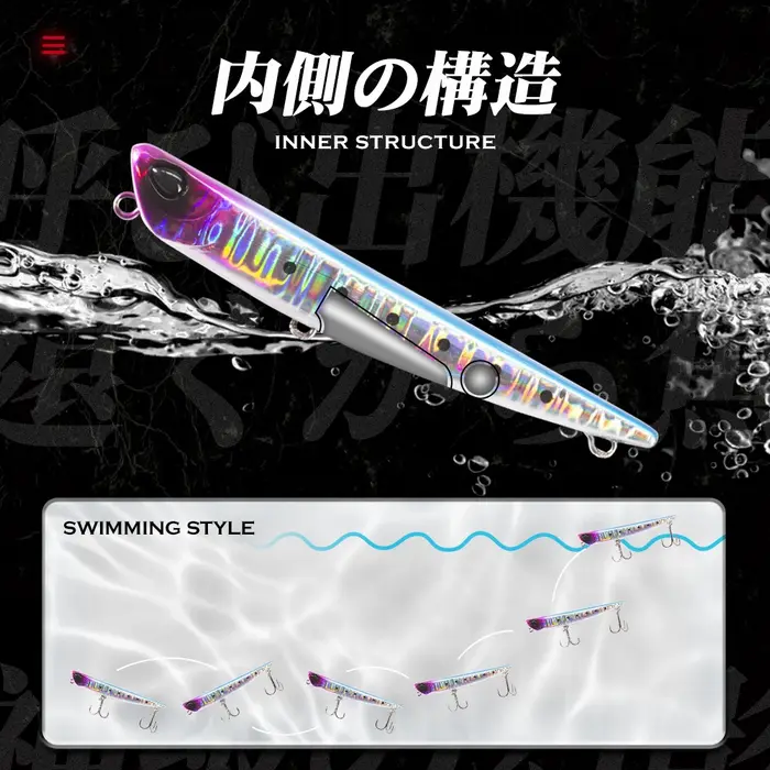 Hunthouse Bay RUF MANIC 75mm/8g crayon coulant leurre de pêche Stickbait BKK crochet dur leurre pour
