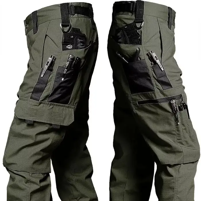 Pantalon tactique homme multi-poches imperméable pour randonnée et travail outdoor