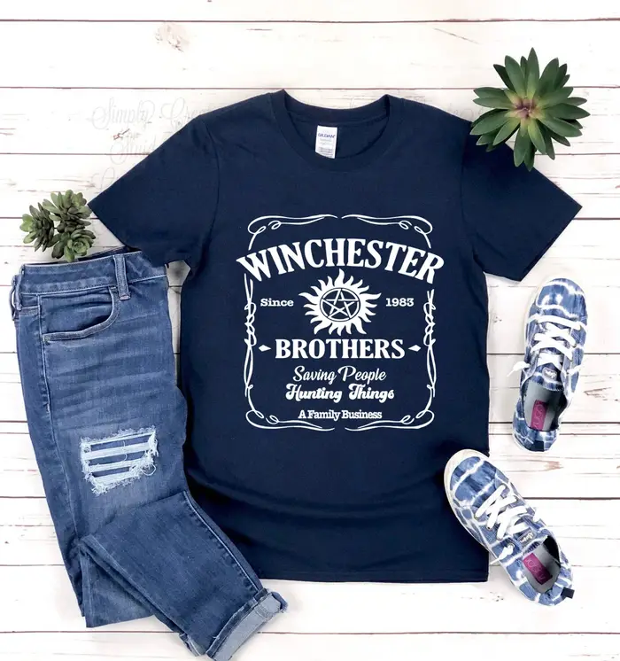 T-shirt inspiré de la série télévisée Winchester Brothers, chemise naturelle, chemises esthétiques v