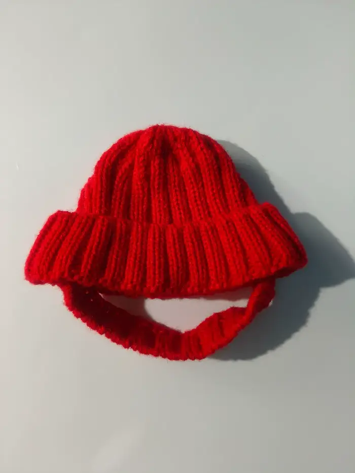 Bonnet pour chien maltais, tricot doux et confortable avec oreillettes, design mignon et ludique pou