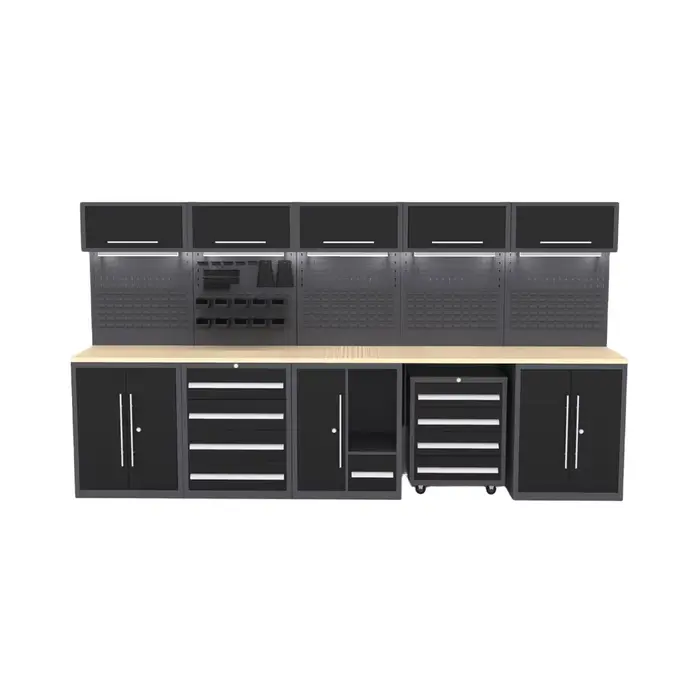 Combinaison d'armoire à outils d'atelier en acier de qualité supérieure, avec tiroir mural, Double p