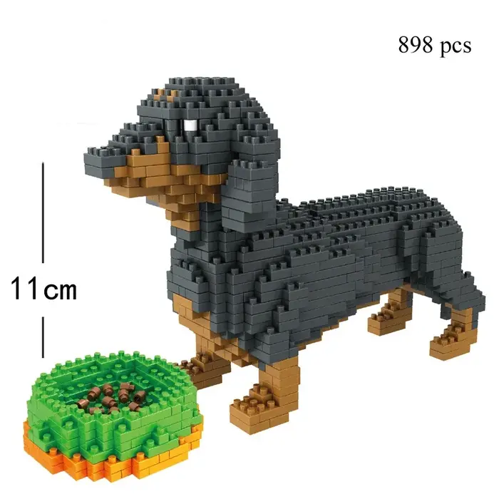 Jouet de bloc de construction pour chien mini teckel ultra mignon : cadeau préféré, qualité exceptio