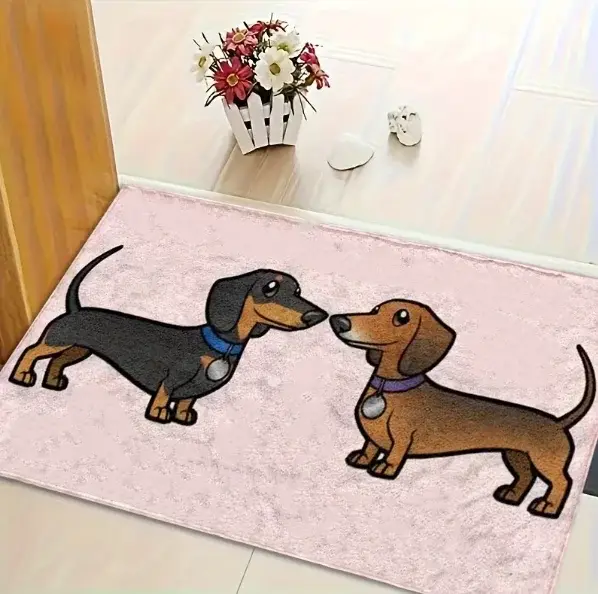 Tapis Chien Saucisson Mignon Tapis d'Intérieur Doux et Antidérapant pour Chien Saucisson Idéal pour Chambre Salon Cuisine Occasions Spéciales
