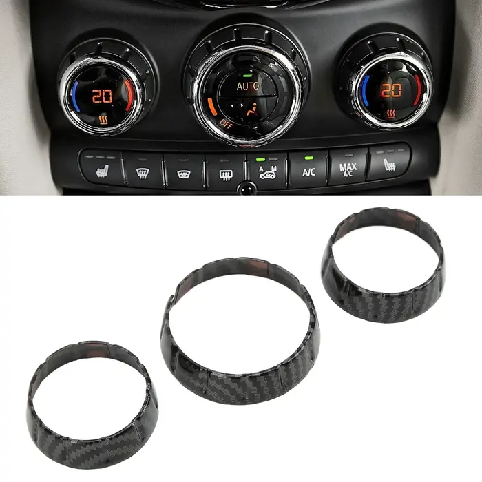 Couvercle de commutateur de climatisation de voiture en fibre de carbone, autocollants intérieurs ad
