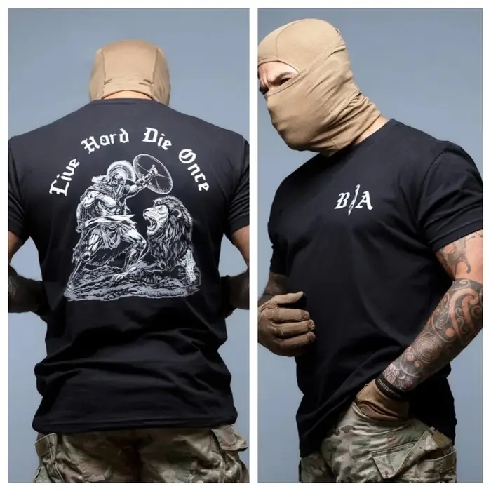 T-shirt décontracté d'été de style artistique militaire Die Once Brothers pour hommes et femmes, mar