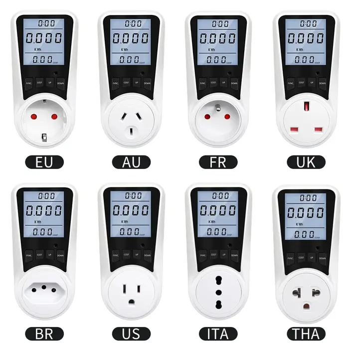Wattmètre numérique 220V AC EU, compteur de puissance LCD, compteur de consommation électrique, pris