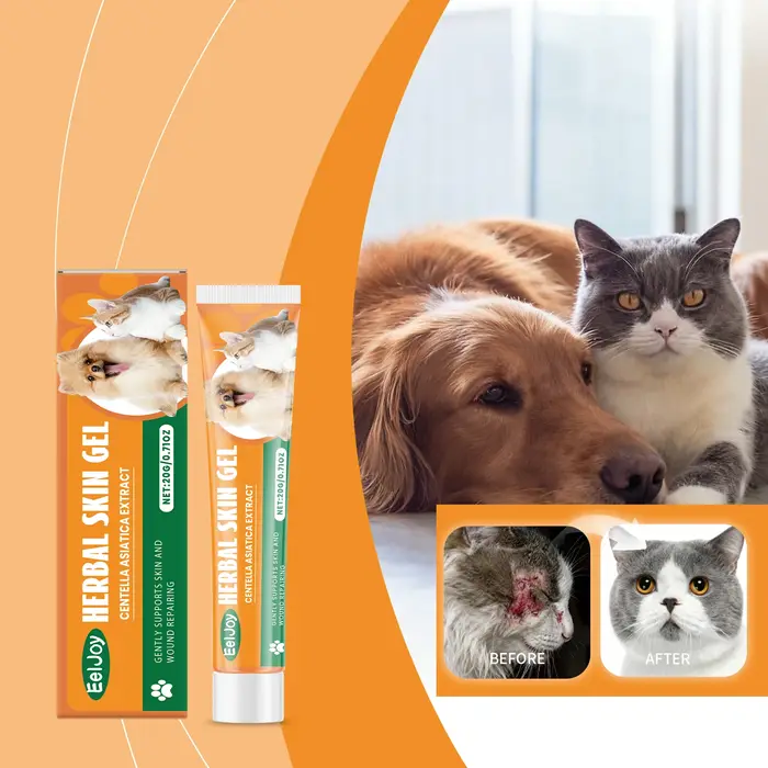 Gel de soin de la peau pour animaux de compagnie à base de plantes, portable, hypoallergénique, abso