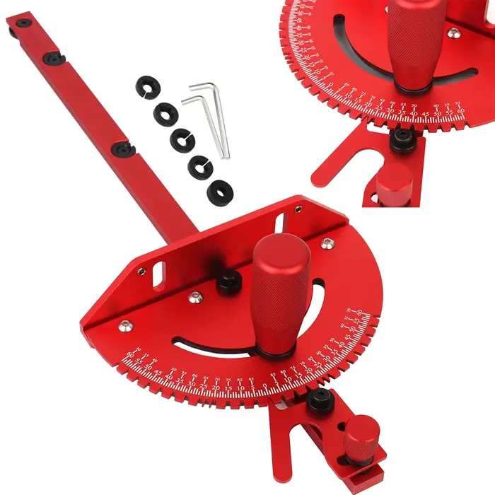 Jauge à onglet rouge, poignée en alliage d'aluminium, bancs, scie de Table, routeur, jauge à onglet,