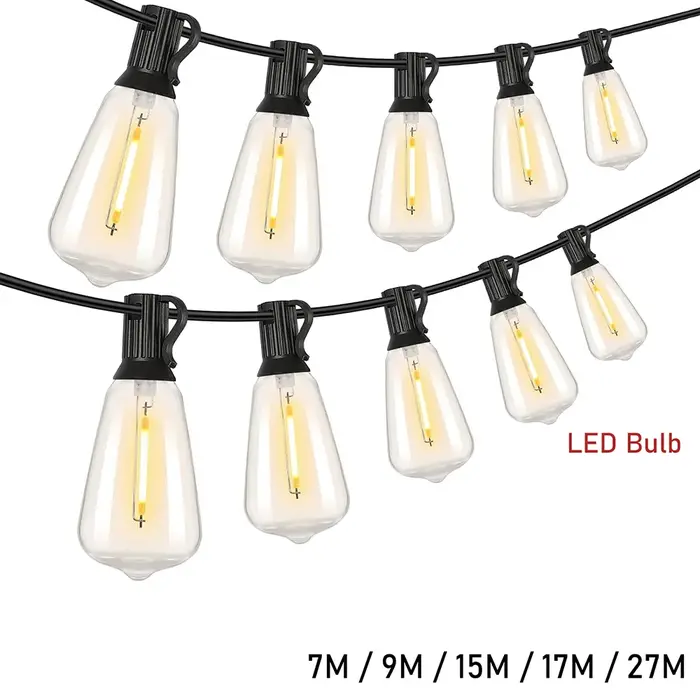 Guirlande lumineuse LED ST38 pour l'extérieur, idéale pour les fêtes d'anniversaire, le camping, la 