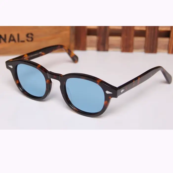 Lemtosh lunettes de soleil homme Johnny Depp lunettes de soleil polarisées lentille bleue femme marq