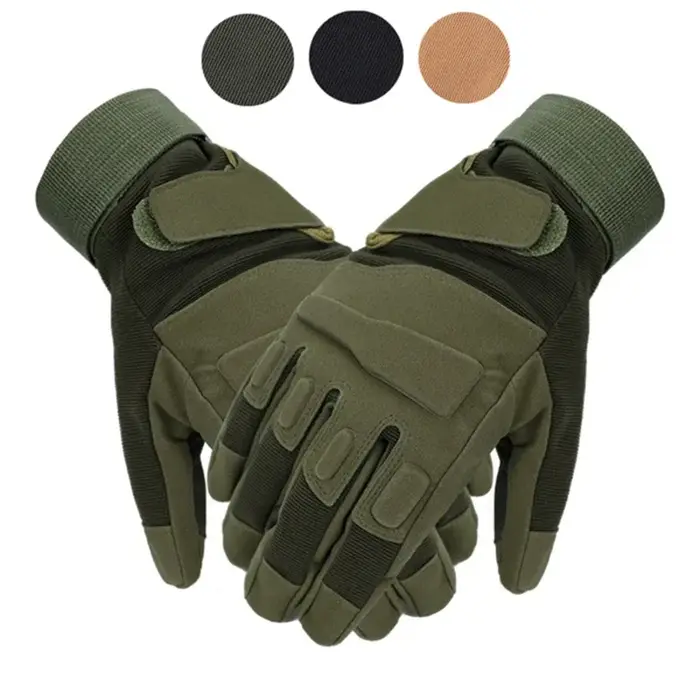 Gants tactiques chasse plein doigts - Gants de tir paintball airsoft et vélo outdoor anti-dérapants