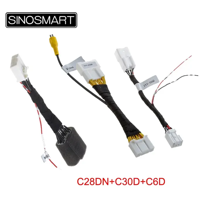 Adaptateur de câble de caméra de recul SINOSMART pour Toyota RAV4 Camry Corolla Prado Avalon C-HR 20