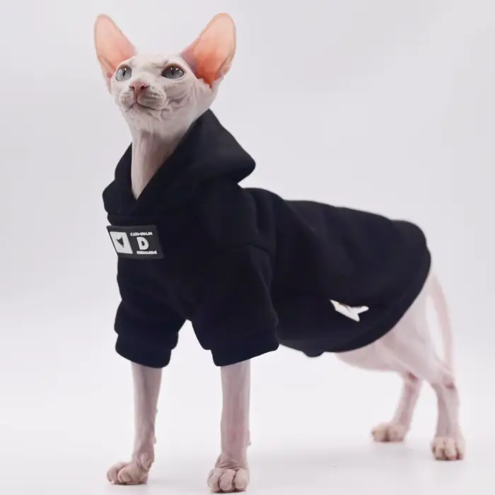 DUOMASUMI Sweat à capuche pour chat pour races sans poils – Pull tendance printemps/automne pour Sph