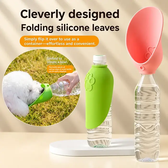 Distributeur d'eau pliable portable pour chien, gobelet pour animaux de compagnie pour les promenades en extérieur, bol d'eau pratique pour chien en voyage