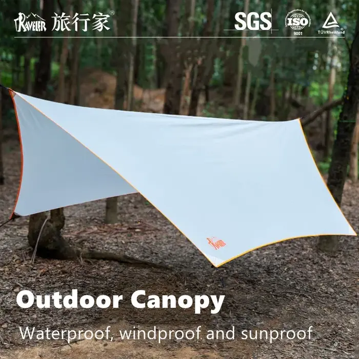 Tente de camping en plein air, auvent de hamac résistant au soleil, auvent coupe-vent et imperméable