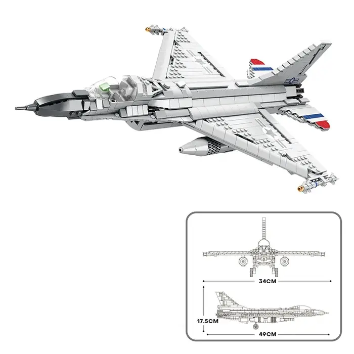 Gastronomie Falcon F-16 Fighter Construction nuits USA Avion Militaire Modèle Briques Décoration De 