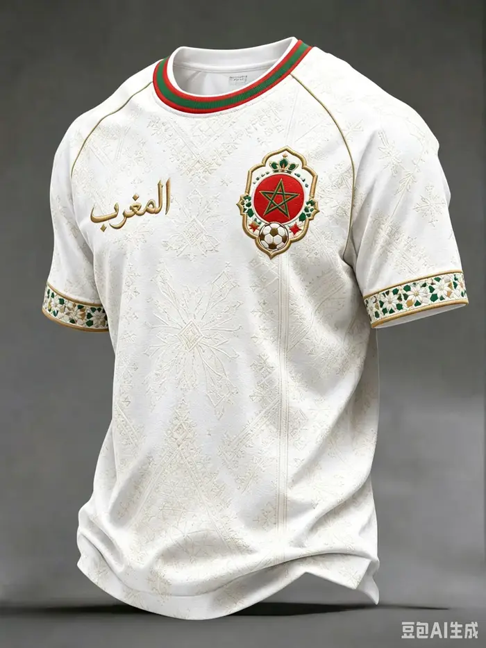 Maillot de football extérieur de l'équipe du Maroc blanc à manches courtes, T-shirt vert unisexe pour supporters, entraînement sportif, tee-shirt décontracté