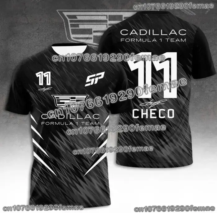 T-shirt pour homme de l'équipe Cadillac Racing avec impression 3D, chemise à manches courtes à sécha