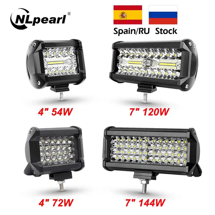 NLpear 12V 24V barre LED tout-terrain Spot inondation Combo barre lumineuse LED/lumière de travail p