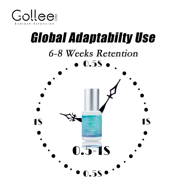 Gollee 0.5s sec global adaptabilité utiliser colle d'extension de cils étanche 6-8 semaines longue r