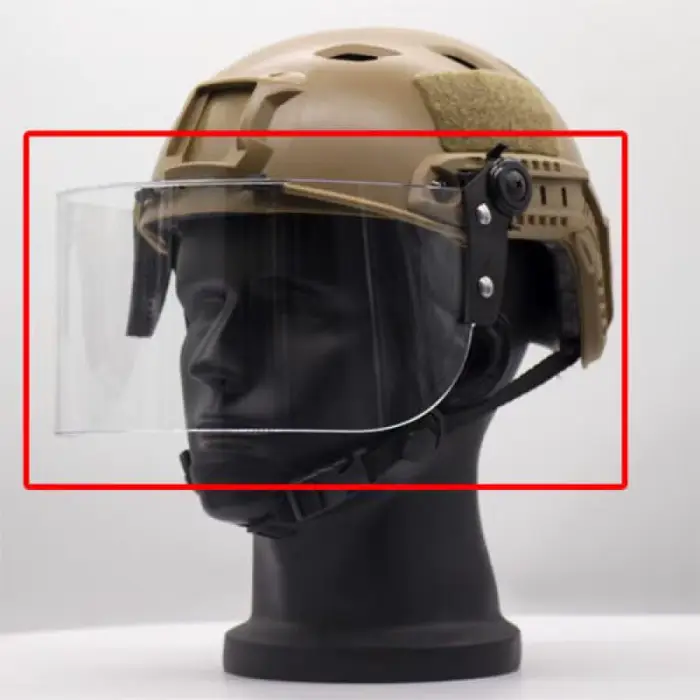 Masque facial transparent anti-vent pour casque tactique de chasse et airsoft