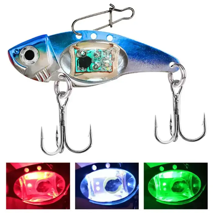 Sous-marin LED éclairé VIBRATION coulant leurre-eau de saut LED clignotant lumière calmar appât leur