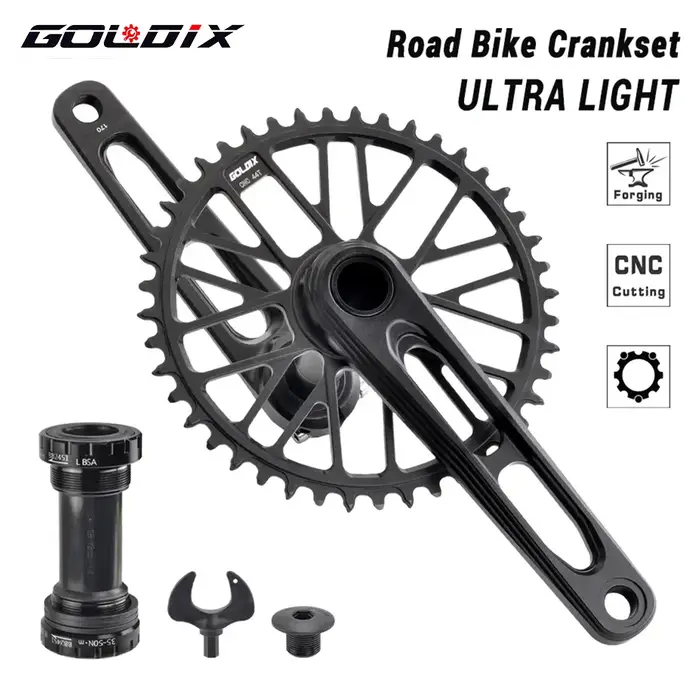 GOLDIX-Pédalier de vélo ultraléger, bras de manivelle VTT Gravel, BSA BB92, 170mm, 175mm, couronne d