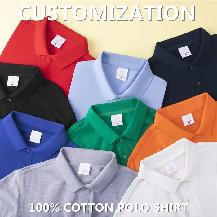 Polos personnalisables en coton 100% pour hommes, hauts de qualité avec logo personnalisable, style décontracté pour diverses occasions