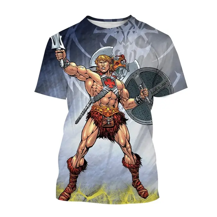 SlessCartoon Anime He-Man Ticks Master T-Shirt pour enfants, haut à manches courtes unisexe, impress