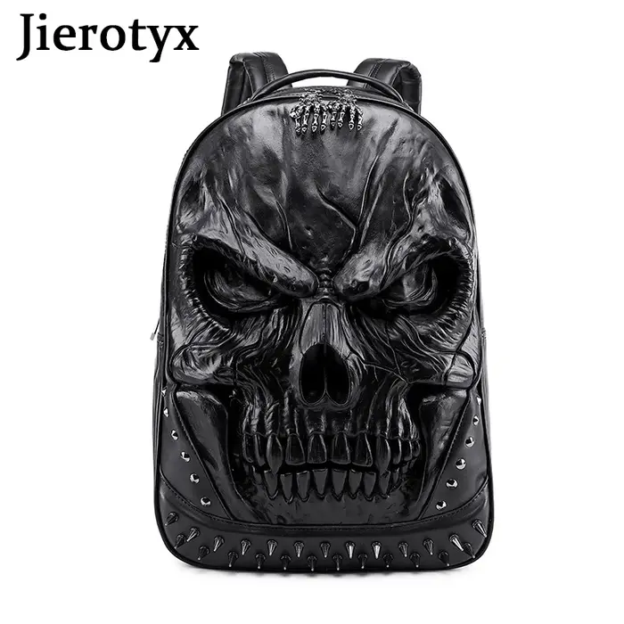 JIEROTYX sacs à dos pour femmes et hommes Steampunk gothique Rivet personnalité grande capacité voya