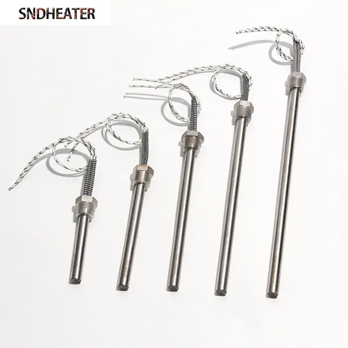 SNDHEATER 1KW Tube électrique à tête unique filetage DN15/21mm(1/2 ") 201SS Tube 12x100-200mm cartou