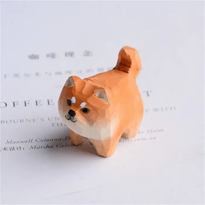 Porte-clés en bois sculpté Akita Husky Kawaii Pendentif Animal Sculpté Main Unisexue Adulte Occasions Spéciales
