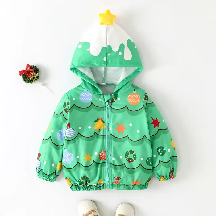 Vêtements de noël pour enfants, veste Cardigan à capuche pour bébés garçons et filles, motif d'éléme