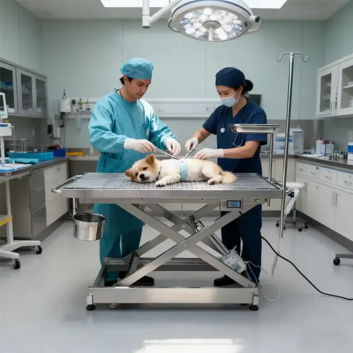 Table de chirurgie électrique vétérinaire, Table d'opération vétérinaire, Table de marié chirurgicale pour chien et chat