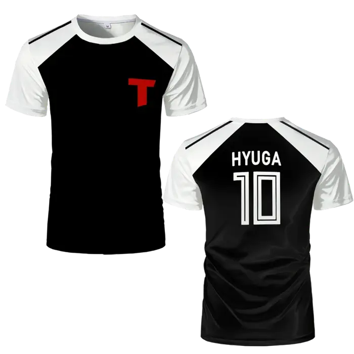 Capitaine Tsubasa Anime Tshirt Hyuga Animation Cosplay à manches courtes 3D Imprimé Football Jersey 