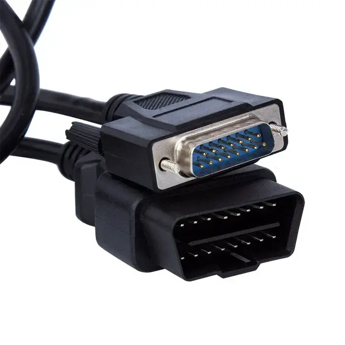 Adaptateur OBD2 16 broches vers DB15 broches, câble d'extension de voiture mâle DP 15 broches, Inter