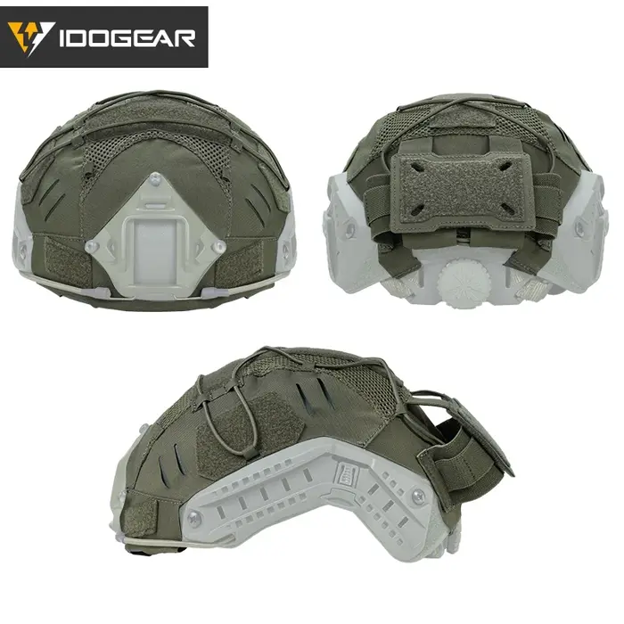Housse légère IDOGEAR pour casque Fast avec poche à batterie NVG et découpe LSR, modèle 3813