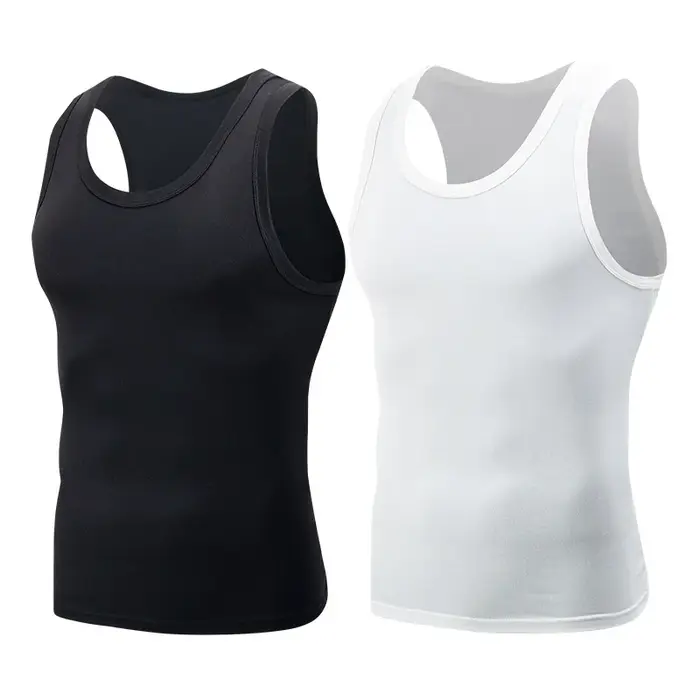 Gilet basique quatre saisons pour hommes, couleur classique noir et blanc, grande taille, sport et l