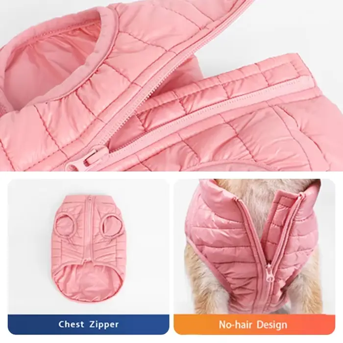Veste Rembourrée en Coton Polaire Bouffante Doublure Élégante pour Chien Occasions Hivernales et Promenades Sécurisées
