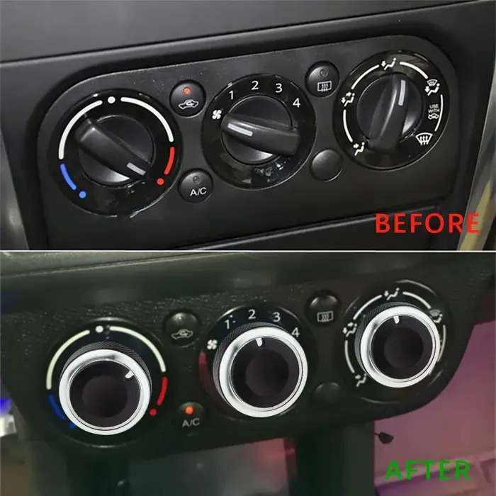 Bouton de commande de chaleur de climatisation de voiture de 23mm, accessoire en alliage d'aluminium