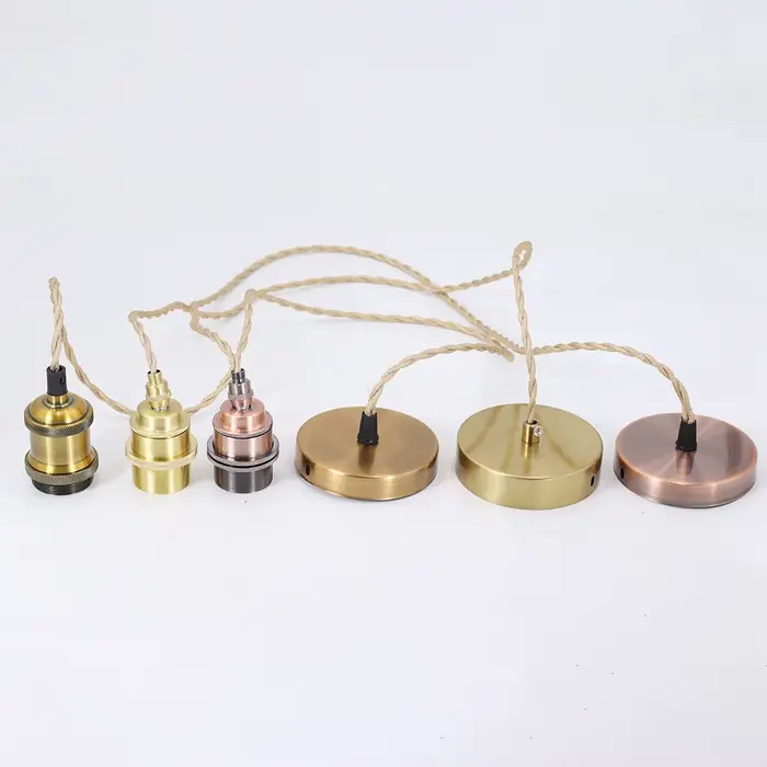 Lustre Vintage en aluminium E27, support de lampe pour ampoule Led/Edison 110V 220V, lampe suspendue