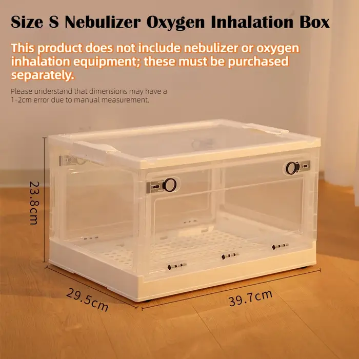 Nébuliseur pour animaux de compagnie, boîte à oxygène pliable, Transparent, chambre respiratoire ven