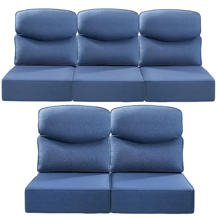 Ensemble de coussins de patio 24x24x6 po, 5 pièces, zippés, résistants à l'eau, pour chaise à bascul